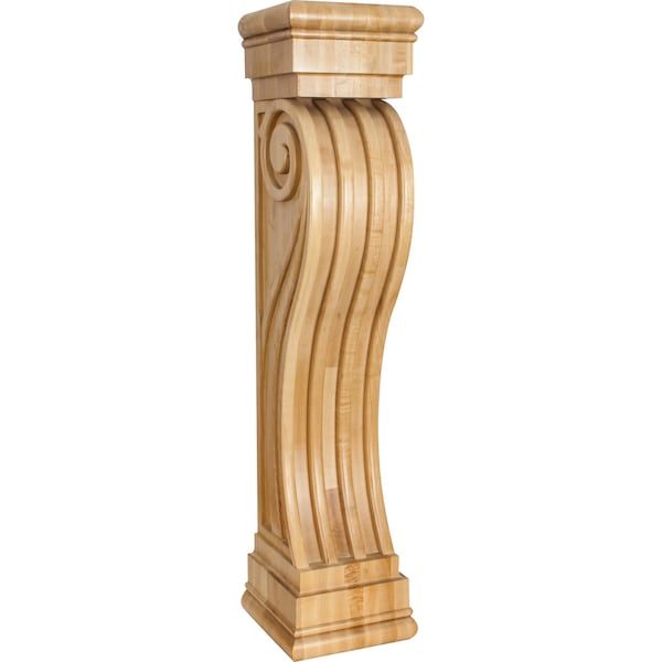 Hardware Resources 8" Wx8"Dx36"H Alder Fluted Art Deco Fireplace Corbel FCOR5-ALD - main